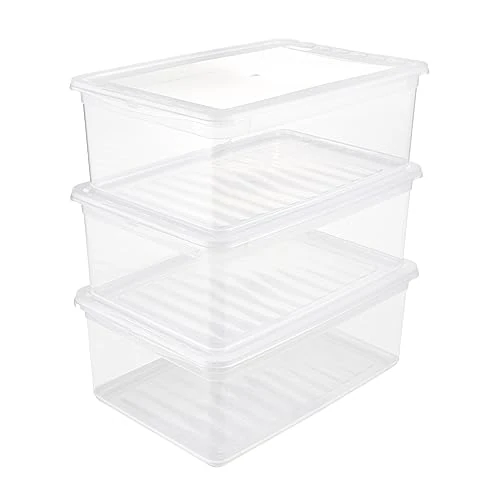 Offre limitée : Ensemble de boîtes de rangement 3x11 L, plastique, naturel transparent, 39 x 26,5 x 14 cm de 26.18 € à 26.18 € (0.00% de remise)