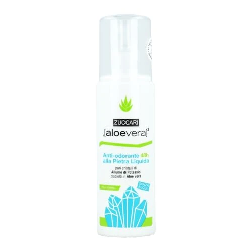 ZUCCARI Kristall Deo Spray für 48h Schutz (100 ml) - Natürliches Deodorant aus 100% Aloe Vera Saft mit flüssigen Alaunstein Mineralkristallen - Für empfindliche Haut - Vegan & Frei von Zusätzen