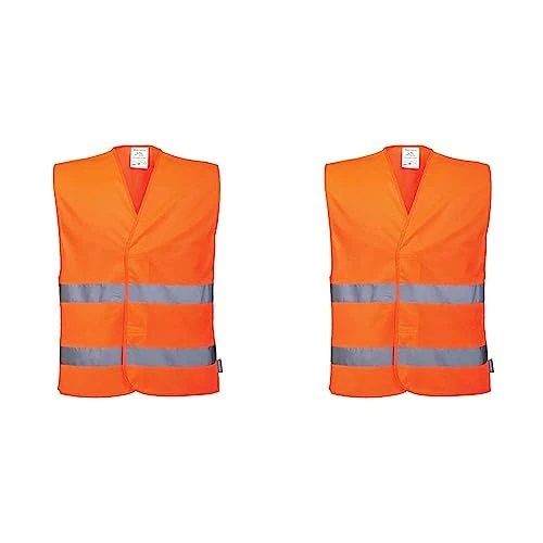 Limited offer: Portwest Workwear Mens Hi-Vis 2 Band Vest Orange XX3X from 4.43 EUR to 4.43 EUR (save 0%)