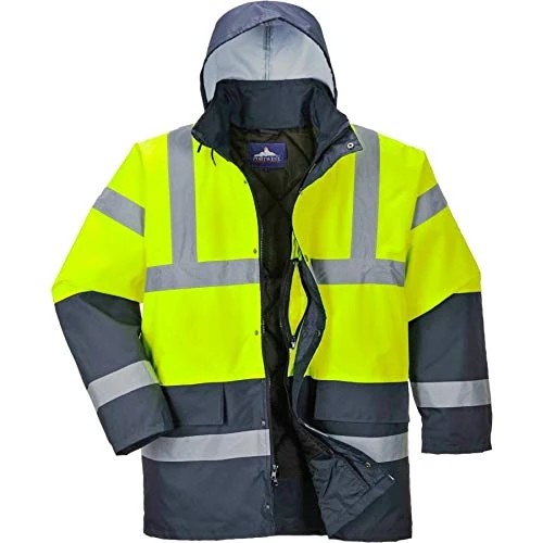 Portwest Parka De Alta Visibilidad Contrast Traffic, Tamaño: M, Color: Amarillo, S466YERM