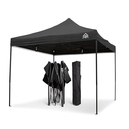 Offre limitée : All Seasons Gazebos | Tonnelle Pliante 3x3m avec Pack d'Accessoires | Matériaux Robustes, Entièrement Étanches et de Haute Qualité (Noir) de 179.99 EUR à 166.11 EUR (remise 8%)