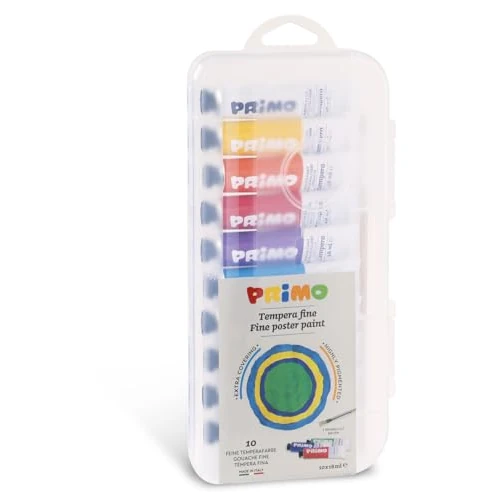 Limited-time offer: PRIMO Morocolor, Tempera to paint 10 washable tempera colors for children, tempera colors in aluminum tube 12 ml bright colors and bright extra pigmentation high coverage Made in Italy from 12.23 £ to 12.23 £ (save 0.00%)
