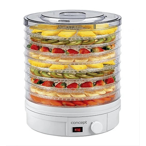 Concept Elettrodomestici SO1020 Essiccatore per Frutta, 9 Scomparti, 240 V, 245 W, 46 dB, Bianco