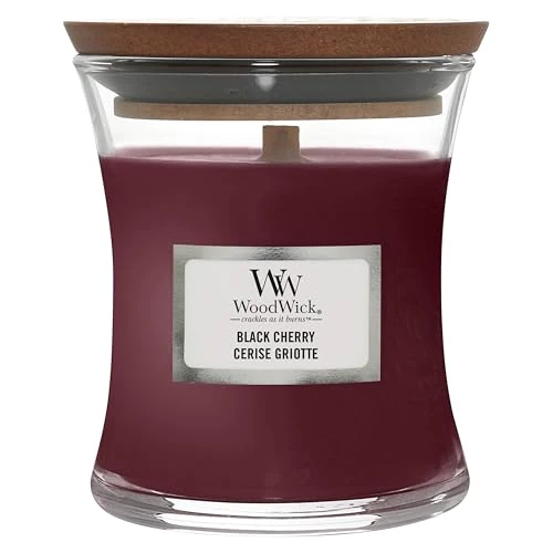 Begrenztes Angebot: WoodWick mittelgroße Duftkerze im Sanduhrglas mit knisterndem Docht | Black Cherry | Brenndauer bis zu 20 Stunden von 12.86 EUR auf 10.29 EUR (Rabatt 20%)
