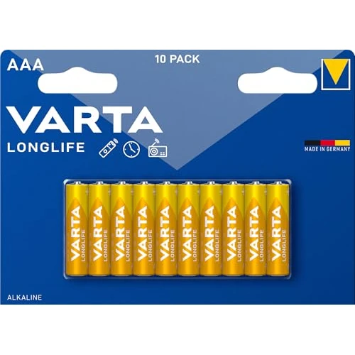 Limited-time offer: VARTA Longlife AAA Micro LR03 Alkaline Batteries (10-pack) – Made in Germany – ideal for remote controls, radios, alarm clocks and clocks from 6.56 £ to 6.56 £ (save 0.00%)