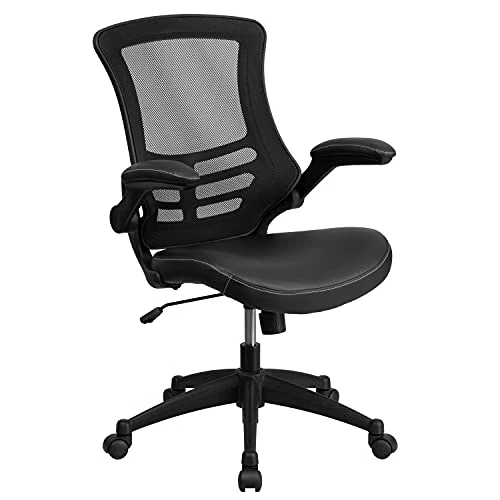 Flash Furniture Office Chair, Ergonomic Office Chair with Mesh Back Support, Contoured and Height Adjustable Seat and Tilt Lock Lever, Black, 64.77 x 62.23 x 104.78 cm