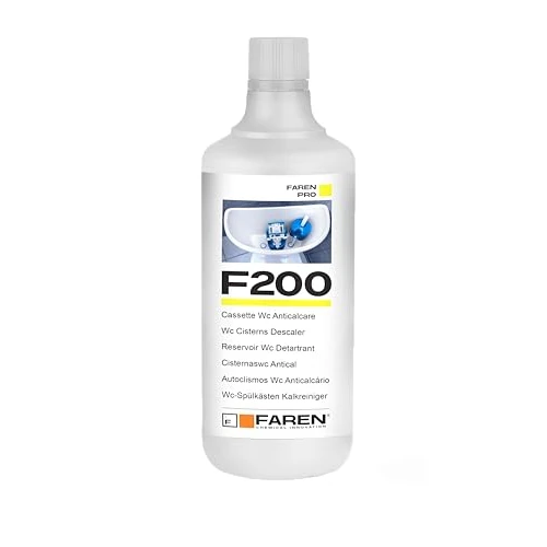 Offerta a tempo: FAREN - Disincrostante Anticalcare F200, Elimina Incrostazioni di Calcare dalle cassette di scarico, Sicuro su Plastiche e Gomme, Efficiente ed Economico, 1L - 28% da 9.20 € a 6.59 €