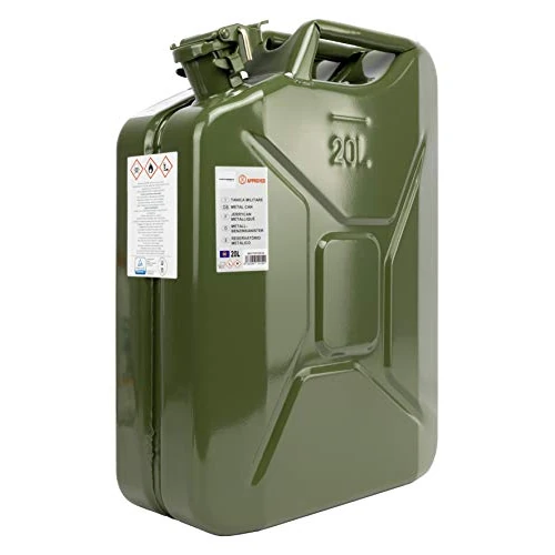 Motorkit 20 Litre Metal Jerrycan with Bayonet Fitting. Jerrycan Olive Green colour