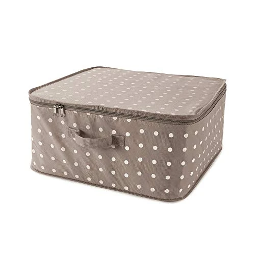 Offerta a tempo: Compactor RAN4540B Rivoli Custodia Porta Coperte con cerniera, Chiusura lampo, Antipolvere, Polipropilene, Marrone/Bianco, 46 x 46 x H. 20.5 cm - 0.00% da 9.56 € a 9.56 €