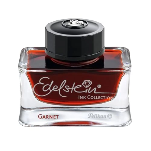 Pelikan® Atrament do piór wiecznych Butelkowy EDELSTEIN 50ml Tusz Kałamarz | Zmywalny Spiralny Intensywny kolor | Kaligrafia Pisanie ręczne Do szkoły Pracy Biura | Garnet