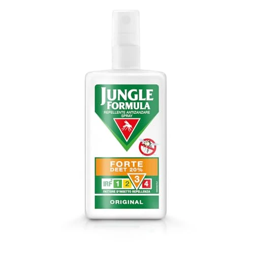 Jungle Formula Forte Spray Repellente per zanzare e insetti - Protezione fino a 6 ore - Zanzare, inclusa la zanzara tigre - Per l'uso in casa, all'aria aperta e per viaggi a corto raggio - 75 ml