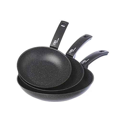 Limited-time offer: Moneta Etnea Set of 3 Frying Pans, Stone Surface Non-Stick and Anti-Scratch Coating, Dishwasher Safe, 20, 24, 28 cm, 3-Piece Pan Set from 69.44 GBP to 69.44 GBP (save 0%)