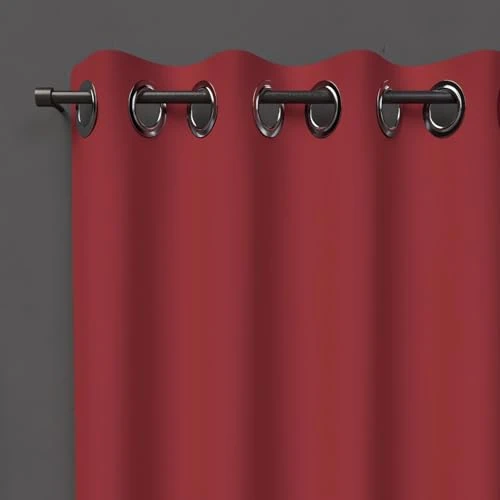 Soleil d'Ocre Polyester Blackout Curtain with Eyelets, red, 140 x 180 cm