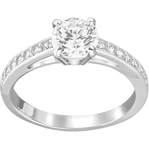 Offerta a tempo: Swarovski Anello Attract, Taglio tondo, Pavé, Bianco, Placcato rodio - 33% da 89.00 € a 60.01 €