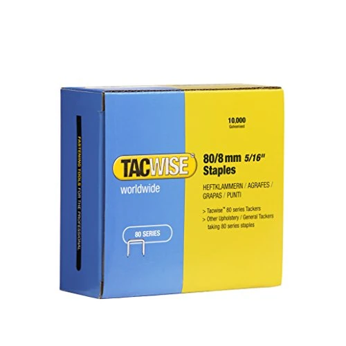 Oferta limitada: TACWISE 0382 Grapas galvanizadas de Tipo 80/8 mm, Caja de 10.000 Unidades, Metalizado, 80/8 mm de 16.51 € a 16.51 € (ahorro 0.00%)
