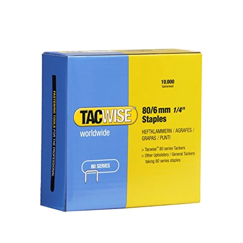 Offerta a tempo: Tacwise 0381 Punti Galvanizzati per Tappezzeria, Tipo 80/6mm, Confezione da 10.000 - 55% da 11.14 € a 4.97 €