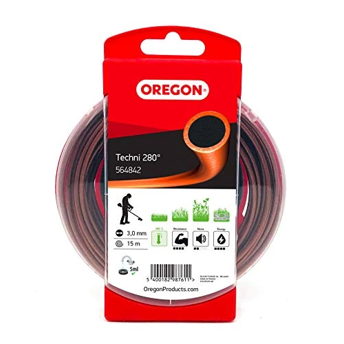 Offerta a tempo: Oregon Filo da Taglio Resistente al calore per Decespugliatore, Tosarba e Tagliabordi in Nylon Robusto e Flessibile, Adatto alla maggior parte delle marche, 3,0 mm x 15 m (564842) - 18% da 21.54 € a 17.74 €