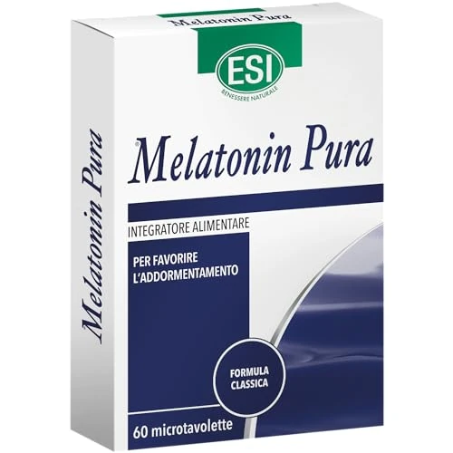 Offerta a tempo: ESI - Melatonin Pura, Integratore Alimentare di Melatonina, Favorisce il Sonno e Contrasta gli Effetti del Jet Lag, Senza Glutine e Vegan, 60 Microtavolette - 22% da 9.50 € a 7.44 €