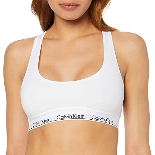 Offre limitee: Calvin Klein underwear Triangle - Soutien-Gorge de Tous Les Jours - Uni - Femme - Blanc (White) - FR: 40 (Taille Fabricant: L) de 34.90 EUR a 20.00 EUR (economie 43%)