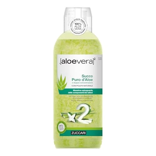 Offerta a tempo: Zuccari ALOEVERA² Succo Puro d'Aloe, Bottiglia da 1000ml, Aloe Vera a Doppia Concentrazione, Non Pastorizzata, Supporto per la Depurazione e il Benessere Gastrointestinale - 33% da 24.95 € a 16.78 €