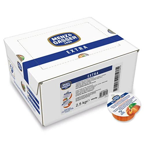 Zeitlich begrenztes Angebot: Menz & Gasser Pfirsich konfitüre Extra 100 x 25 g, 1er Pack (1 x 2.5 kg) von 18.13 € auf 18.13 € (0.00% Rabatt)
