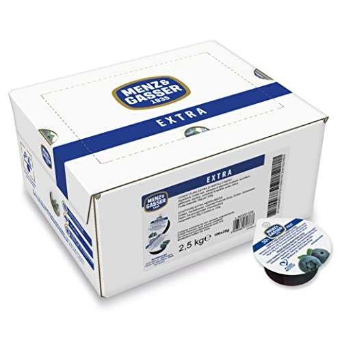Offerta a tempo: Menz&Gasser Confettura Extra di Mirtilli Neri Monodose Premium Quality, con Frutta, 100% Made in Italy, 100 Porzioni x 25 g - 19% da 24.06 € a 19.45 €