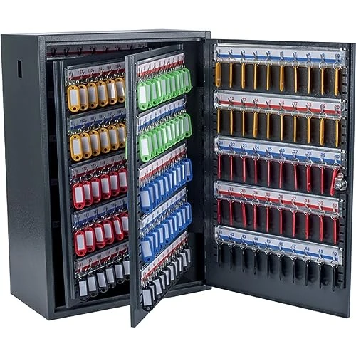 Pavo – Deluxe Sleutelkast voor 300 Sleutels, Metalen Kast met 300 Sleutelhangers, Donkergrijs, Afmetingen: 38 × 22 × 53 cm – 8047239
