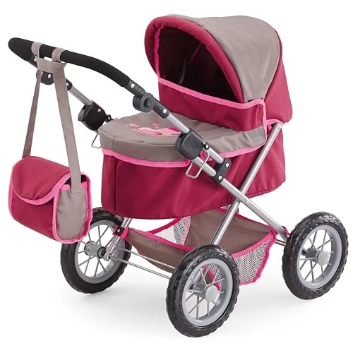 Limited offer: Bayer Design 13078AA Dolls pram Trendy, height-adjustable handle, foldable, big wheels, bag, integrated basket - for girls and boys, 3+ age from 55.90 EUR to 55.90 EUR (save 0%)