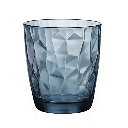 Bormioli Rocco Lot de 6 Verres à Eau Diamond, 30,5 cl Bleu