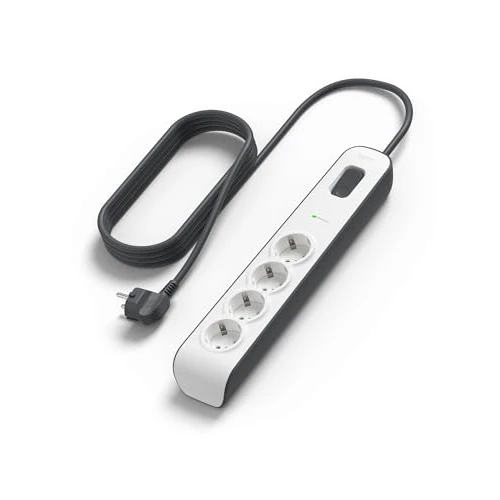 Belkin BSV604VF2M Surge Plus Power Strip (Surge Protector 2.4A, 2m Cable), White / Grey