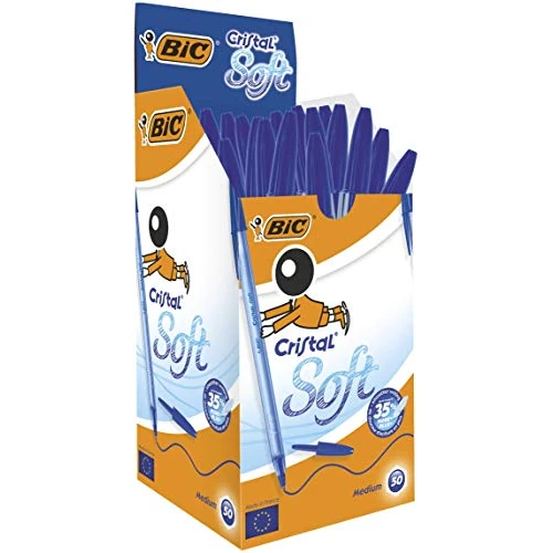 Offre limitée : BIC Cristal Soft - Stylos-Bille Pointe Moyenne (1,2 mm) pour une Ecriture Ultra-Douce - Bleu, Boîte de 50 de 18.79 € à 18.79 € (0.00% de remise)