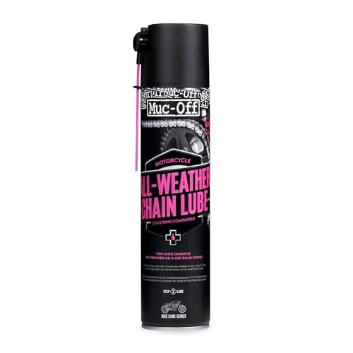 Offerta a tempo: Muc-Off All-Weather Motorcycle Chain Lube, 400 ml - Grasso Catena Moto Spray di Alta Qualità - Lubrificante Catena Moto Formulato per Tutte le Condizioni Atmosferiche - 3% da 21.63 € a 21.00 €
