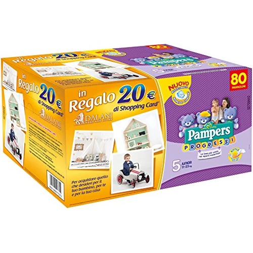 Offerta a tempo: Pampers Progressi Pannolini Junior, Taglia 5 (11-25 kg), 80 Pannolini - 0.00% da 48.00 € a 48.00 €