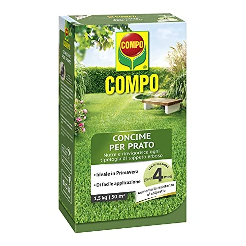 Offerta a tempo: COMPO Concime per Prato, Concime Granulare, Per un manto erboso sano e rigoglioso, Nutrimento fino a 4 mesi, 1.5 kg - 0.00% da 16.90 € a 16.90 €