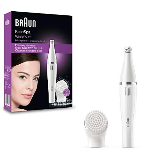 Offerta a tempo: Braun FaceSpa 810 Epilatore Donna per il Viso con Spazzola di Pulizia per Epilare e Pulire il Viso, con Batterie Supplementari - 36% da 69.90 € a 44.99 €