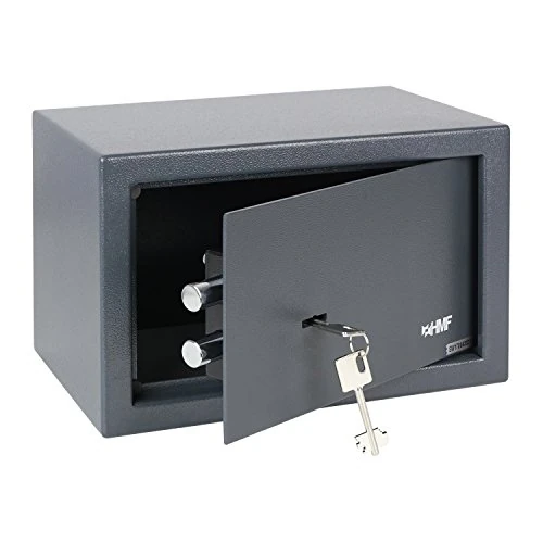 Offre limitée : HMF Coffre-fort à clés, coffre-fort pour meubles avec serrure à double panneton, pour la maison ou le bureau | 31 x 20 x 20 cm | Anthracite de 46.07 € à 46.07 € (0.00% de remise)