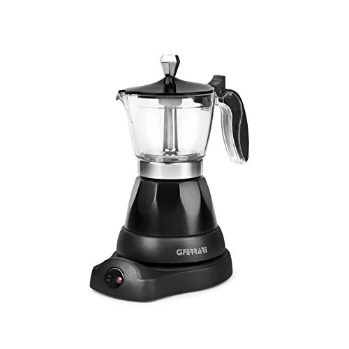 Offerta a tempo: G3 Ferrari G10028 Bonjour Moka Elettrica, 400 W, 3 tazze, Mantenimento in caldo, Base d'appoggio con rotazione 360°, Alluminio, Nero - 27% da 44.90 € a 32.96 €