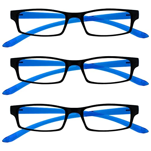 Limited-time offer: OPULIZE Reading Glasses Black Bright Blue Neck Specs Readers Value 3 Pack Mens Womens Spring Hinges RRR20-3 +2.50 from 18.93 GBP to 18.93 GBP (save 0%)