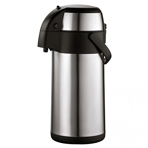 Tijdelijke aanbieding: axentia Airpot in zilver, roestvrijstalen pompkan, isoleerkan met dubbele wand, isoleerfles met pomp en onbreekbare behuizing, pomp-koffiepot met draagbeugel, volume: ca. 3 l, 15 x 15 x 35 cm van 30.40 EUR naar 30.40 EUR (korting 0%)