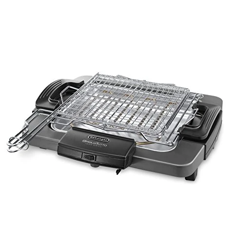 Offerta a tempo: De'Longhi BQ60 Barbecue Grill Elettrico con Doppia Griglia e Bistecchiera, Doppia rotazione, impugnatura termoisolante, interruttore di sicurezza, vassoio antigoccia, facile da pulire,Grigio — 43% da 105,00 € a 59,90 €