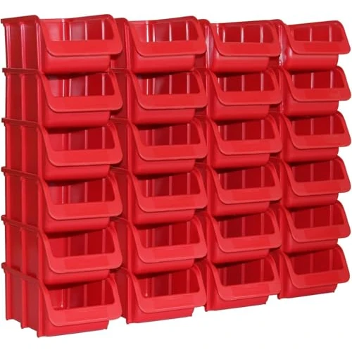 Offerta a tempo: hünersdorff 24 scatole impilabili, dimensioni 2, in polipropilene (PP), rosso - 30% da 49.07 € a 34.24 €