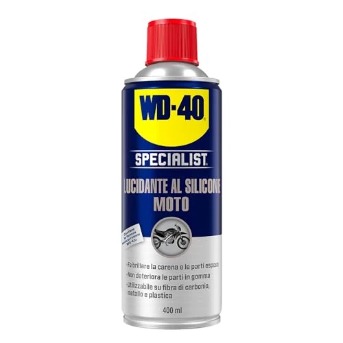 Offerta a tempo: WD-40 - Specialist - Lucidante Al Silicone Moto - Asciuga rapidamente e non necessita lucidatura - Lucida la moto e preserva la gomma - Fragranza fruttata - Spray 400ml - 31% da 12.99 € a 8.99 €