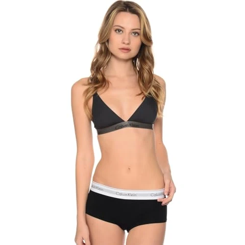 Calvin Klein Women's MODERN COTTON - SHORT Boxer Brief, Black - Schwarz (BLACK 001), 6 UK (Manufacturer Size: XS)