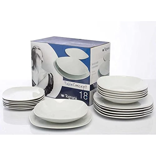Tognana SPLENDOR 18-delige tafelset, gebroken wit patroon, porselein, één maat