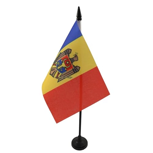 AZ FLAG Bandiera Da Tavolo Moldavia 15X10Cm - Piccola Bandierina Moldava 10 X 15 Cm