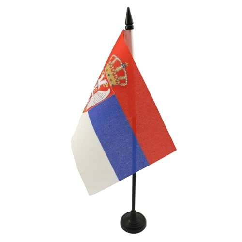 Offerta a tempo: AZ FLAG Bandiera Da Tavolo Serbia 15X10Cm - Piccola Bandierina Serba 10 X 15 Cm - 39% da 7.75 € a 4.75 €