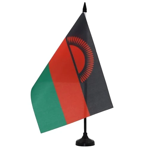 Limited-time offer: AZ FLAG Malawi Table Flag 5'' x 8'' - Malawian Desk Flag 21 x 14 cm - Black plastic stick and base from $7.99 to $7.99 (save 0.00%)