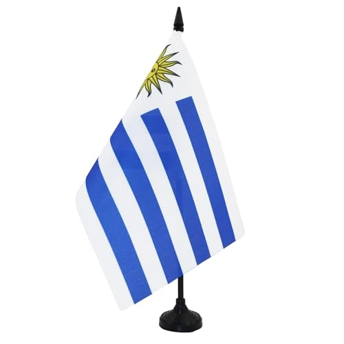 Offerta a tempo: AZ FLAG Bandiera Da Tavolo Uruguay 21x14 cm - Piccola Bandierina Uruguaiana 14 x 21 cm - 40% da 8.25 € a 4.95 €