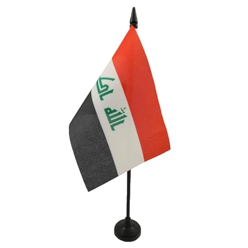 Offerta a tempo: AZ FLAG Bandiera da Tavolo Iraq 15x10 cm Poliestere 100D Base Plastica - 49% da 7.75 € a 3.97 €