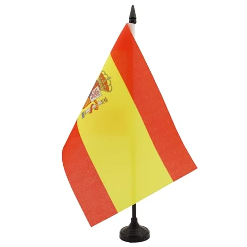 AZ FLAG Bandiera Da Tavolo Spagna 21x14 cm - Piccola Bandierina Spagnola 14 x 21 cm